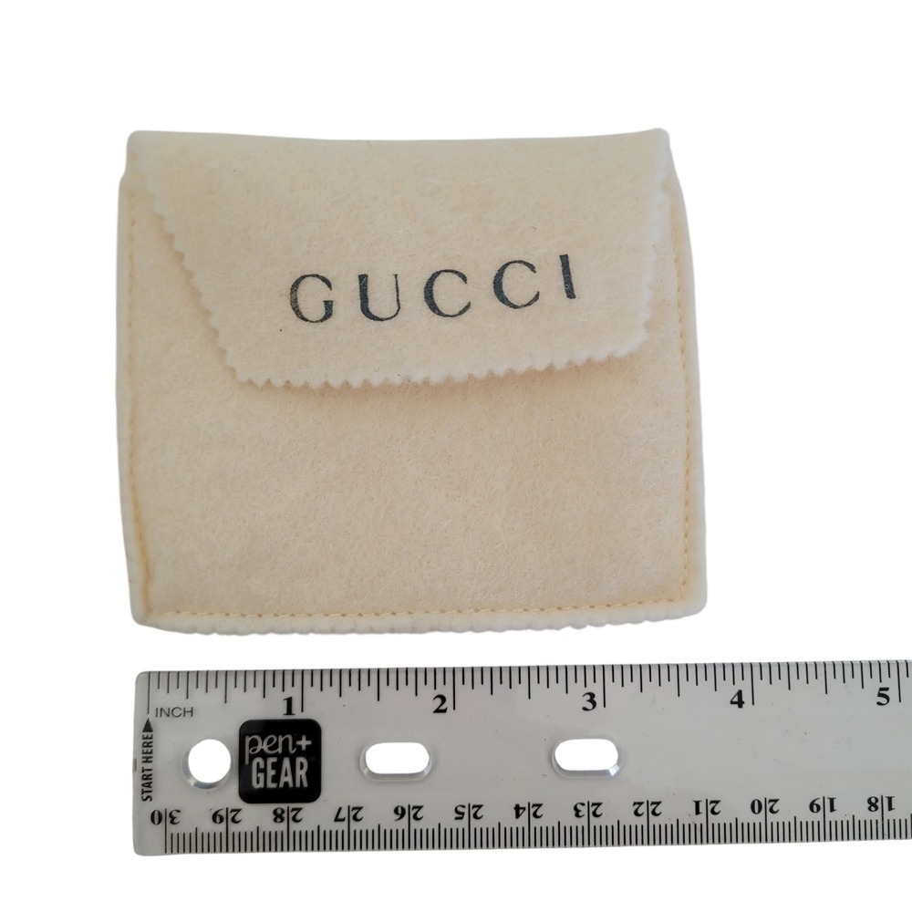Gucci Small Cream Felt Jewelry Pouch Mini Dust Bag for Rings Earrings 4x3